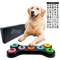 RIBOSY Dog Buttons for Communication 7 in 1 Dog Talking Button Set Recordable Training Buzzers for Dogs with 50 Scene Stickers (Battery Included)